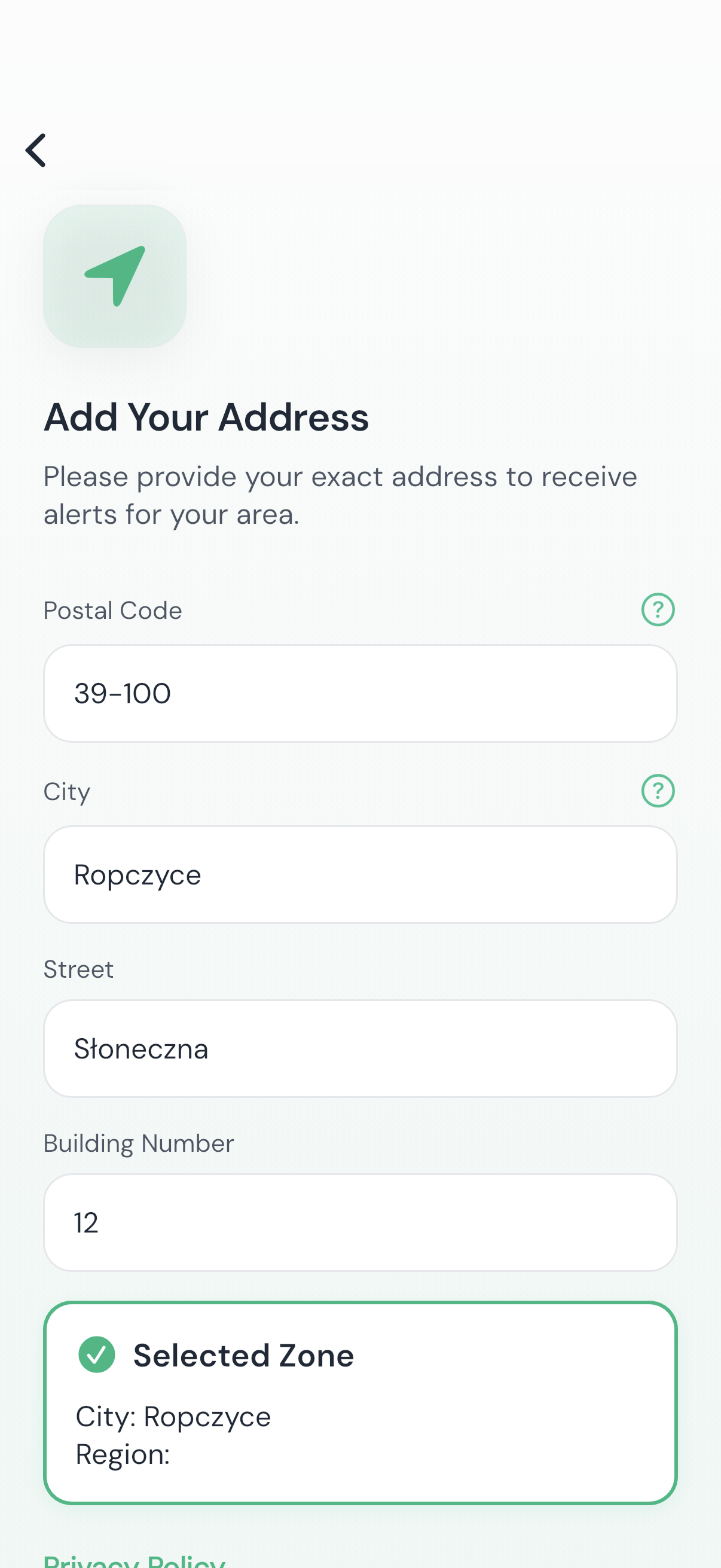 EkoAlert — collection detail and waste type